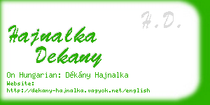 hajnalka dekany business card