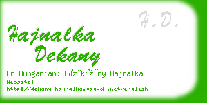 hajnalka dekany business card